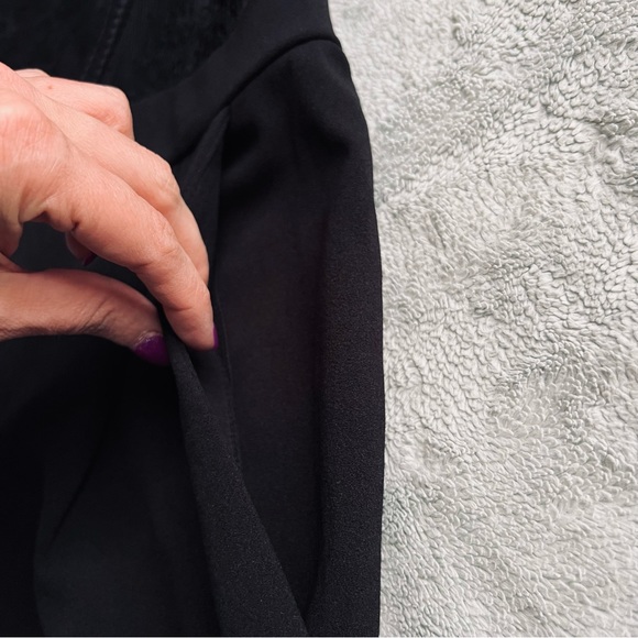 NWT Express Halter Lace Pieced Cutout Evening Cocktail Jumpsuit Solid Black - Picture 10 of 17